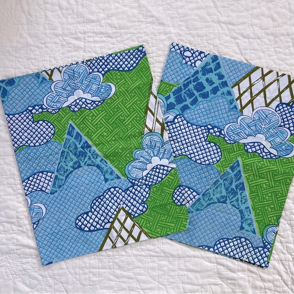 NEW Vtg Mod Standard Pillowcase Bill Blass Bright Green Blue Hippy Groovy 70’s - Picture 1 of 4